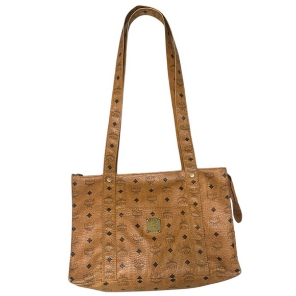 MCM Handbags - MCM Cognac Visetos Shoulder Bag
